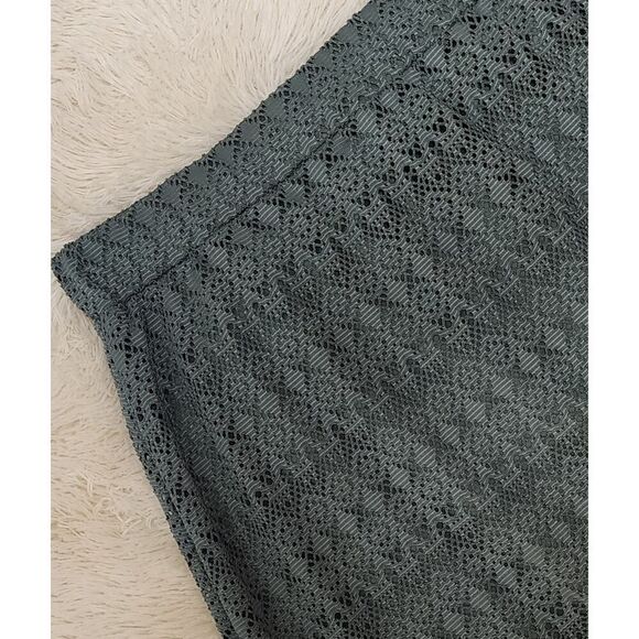 JM Collection New Womens Size XL Green Eyelet Pull-On Boho Chic Midi Skirt - Picture 4 of 8